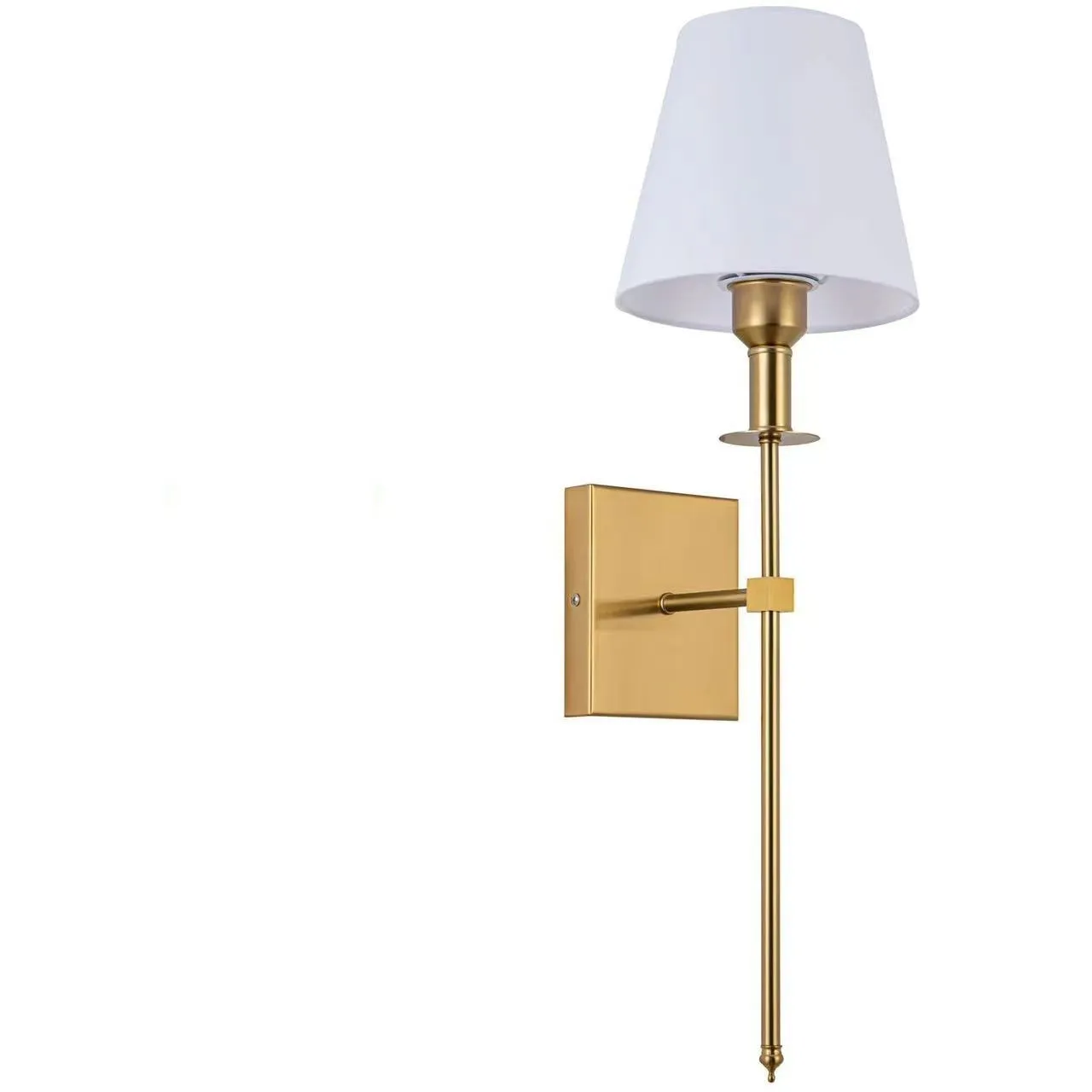 Indoor wall lamp with fabric shade in black finish for bedside or aisle lighting