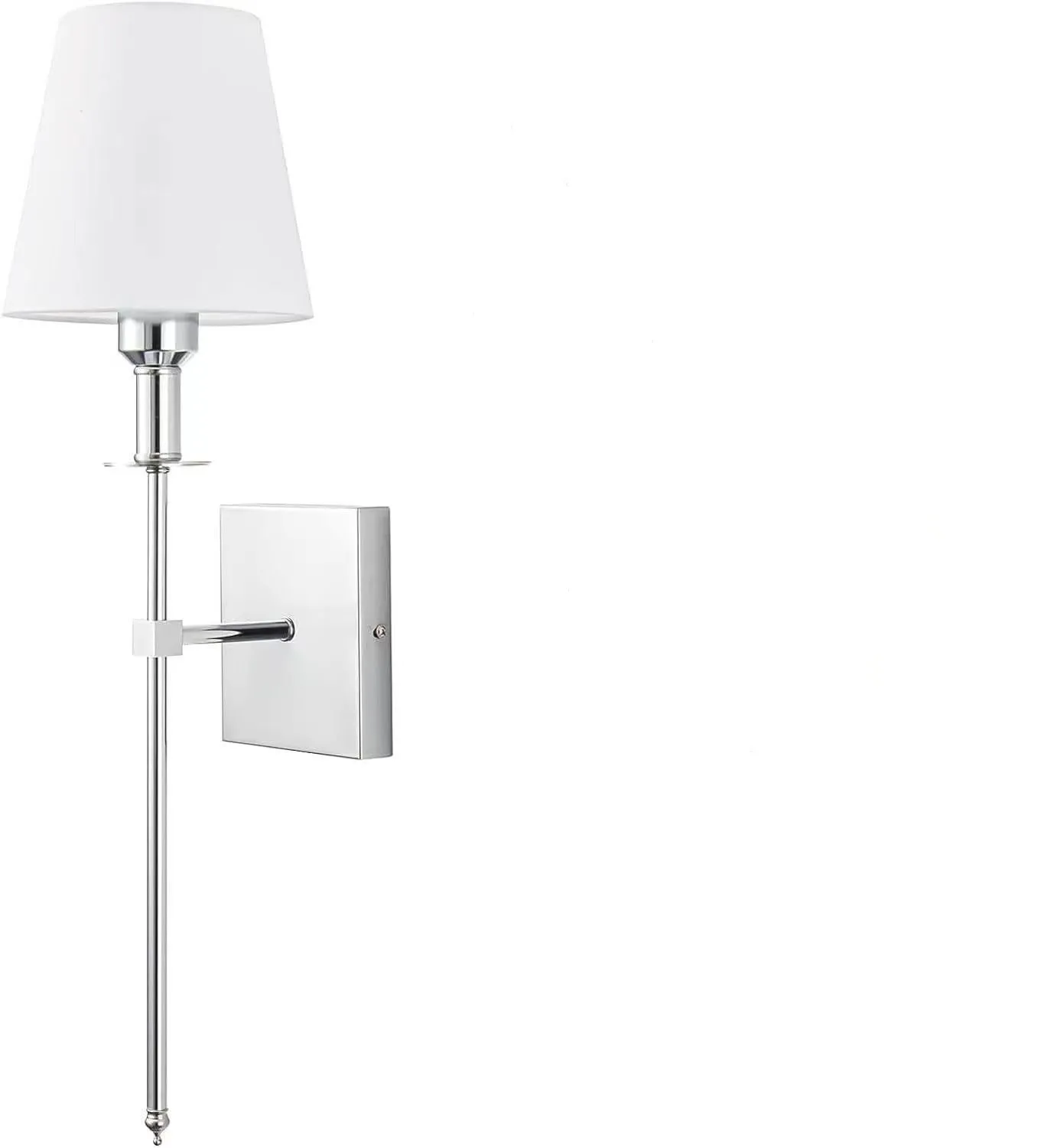 Indoor wall lamp with fabric shade in black finish for bedside or aisle lighting