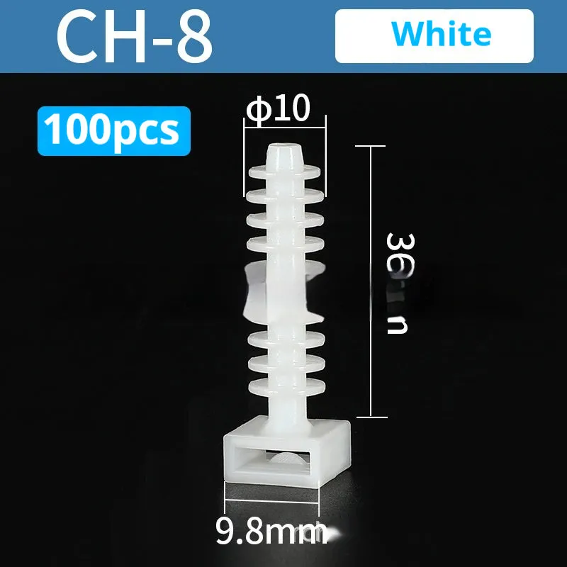 Nylon binding belt holder CH-6 black screw type gecko drilling wall fixing clip