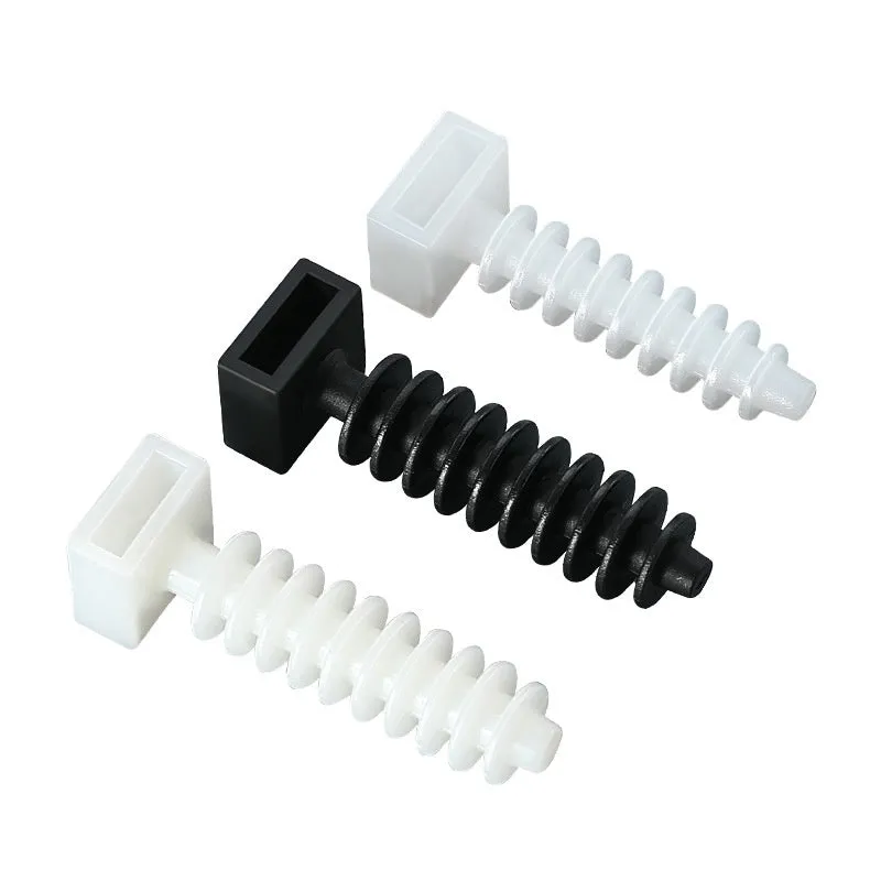 Nylon binding belt holder CH-6 black screw type gecko drilling wall fixing clip