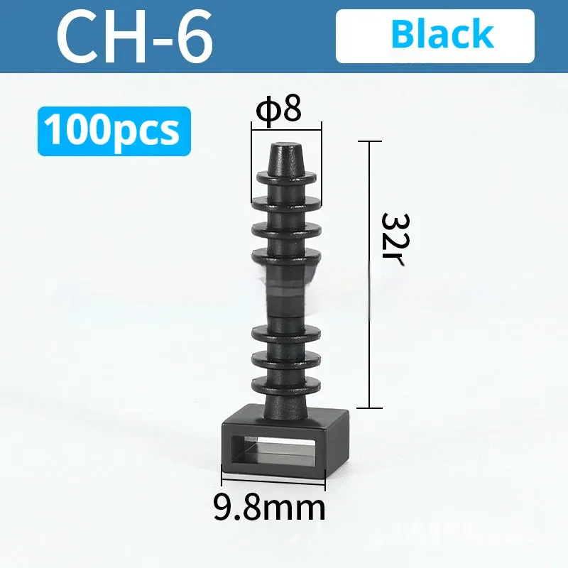 Nylon binding belt holder CH-6 black screw type gecko drilling wall fixing clip