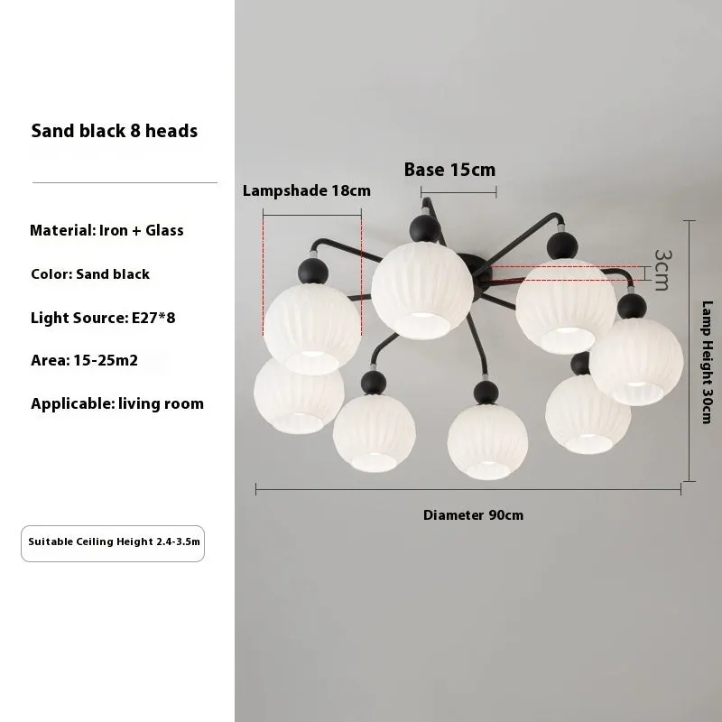 Ceiling lamp with three-color dimming light green 4 heads 65cm simple modern