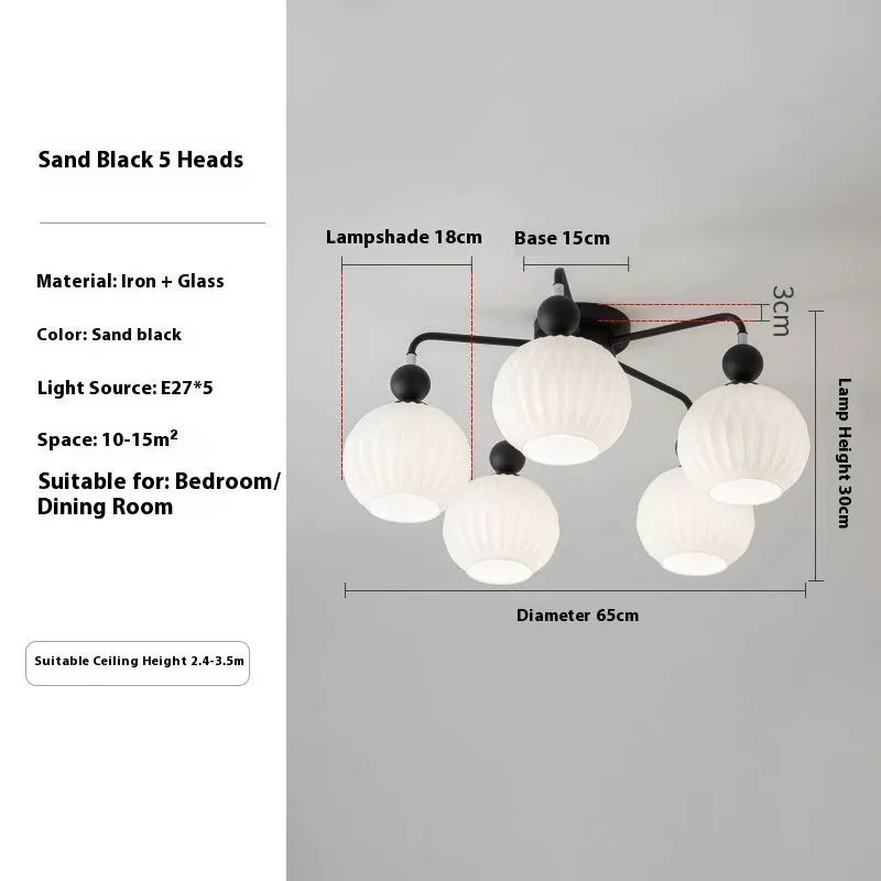 Ceiling lamp with three-color dimming light green 4 heads 65cm simple modern