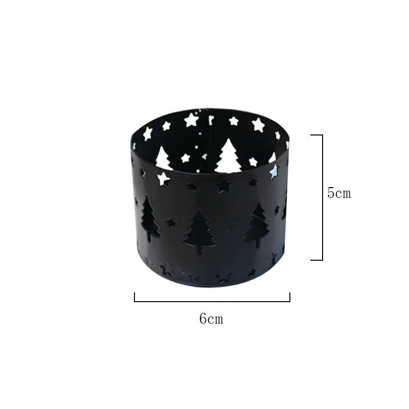 Iron Christmas deer candlestick holder with traditional elk design in black colour