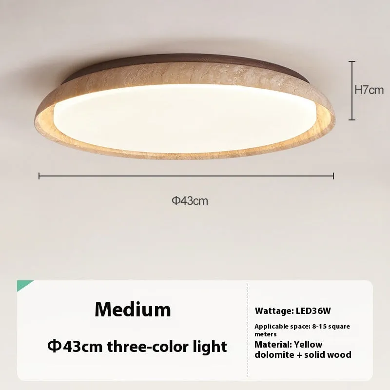 Japanese style retro ceiling lamp with LED tricolour light Silent Wind design 55cm diameter