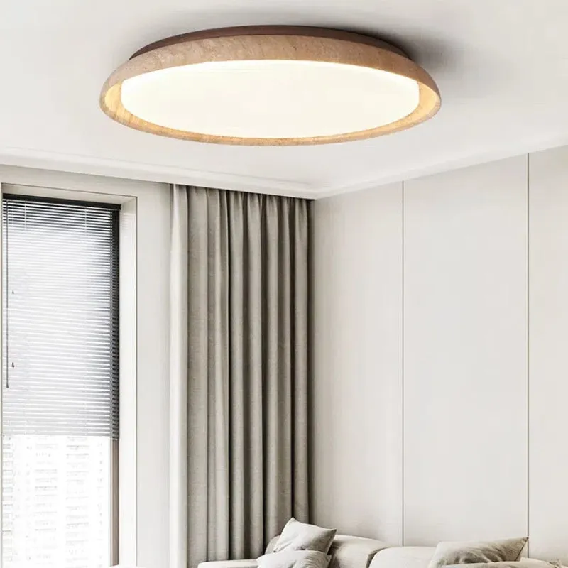 Japanese style retro ceiling lamp with LED tricolour light Silent Wind design 55cm diameter