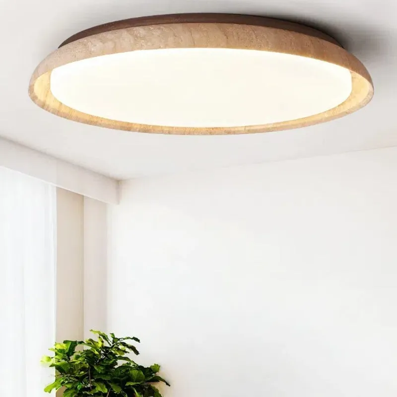 Japanese style retro ceiling lamp with LED tricolour light Silent Wind design 55cm diameter