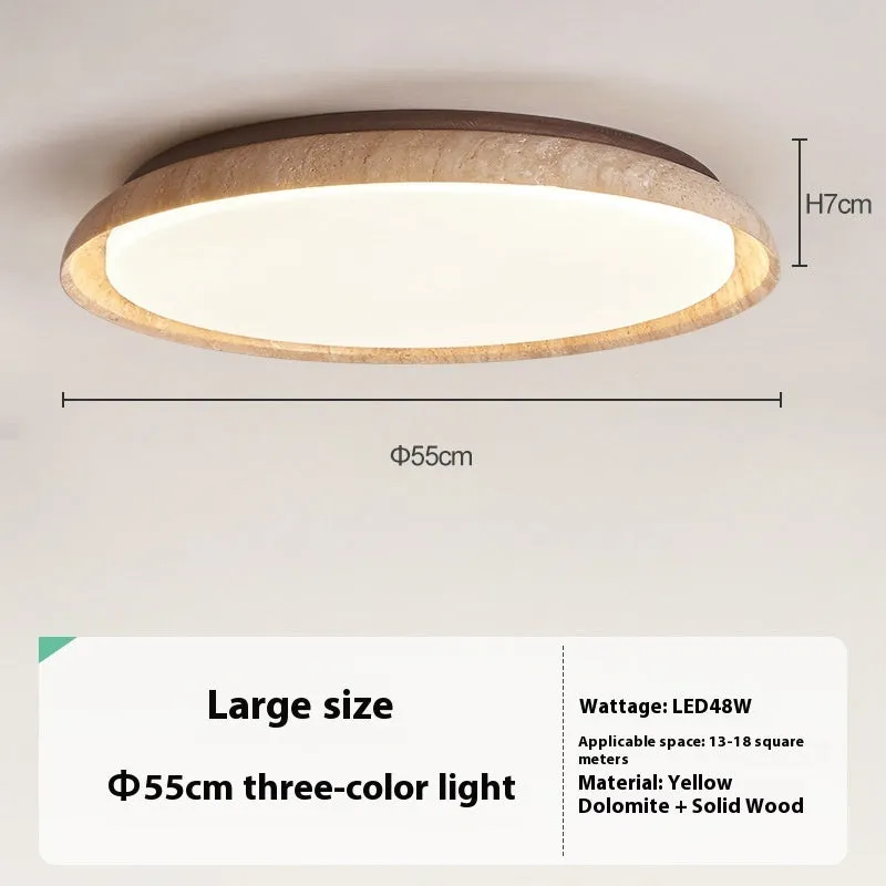 Japanese style retro ceiling lamp with LED tricolour light Silent Wind design 55cm diameter