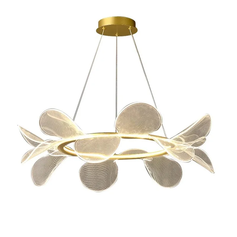 Italian minimal acrylic chandelier ceiling light iron frame 80cm circle