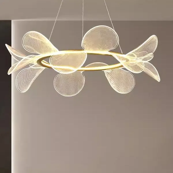 Italian minimal acrylic chandelier ceiling light iron frame 80cm circle