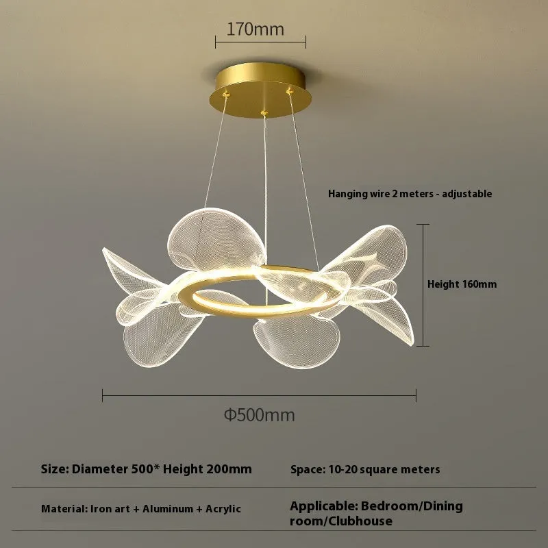 Italian minimal acrylic chandelier ceiling light iron frame 80cm circle