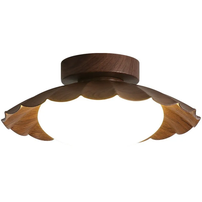 Mid-ancient silent balcony LED ceiling light round 25 beige three colours with iron body and acrylic shade