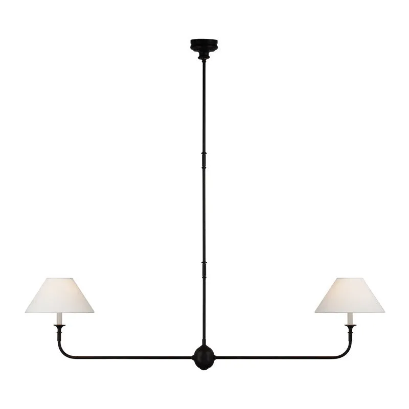 All copper branch chandelier with fabric shades in American simple design for living room