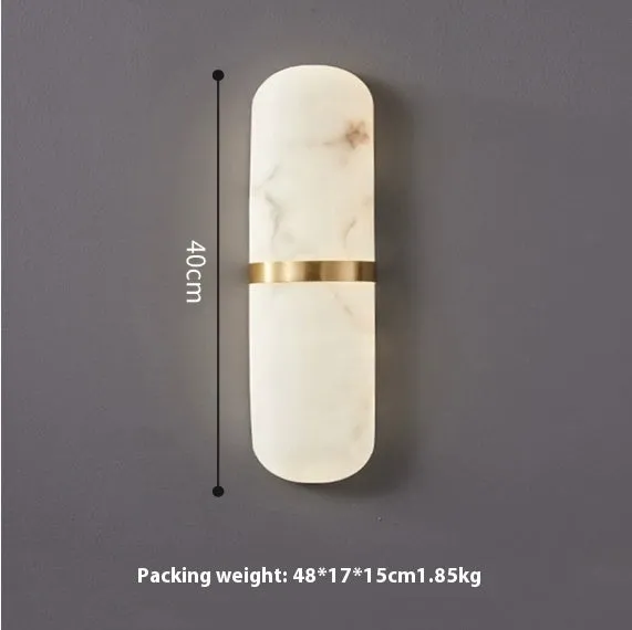 Light luxury background wall marble wall lamp in A Gold with wrought iron art decoration