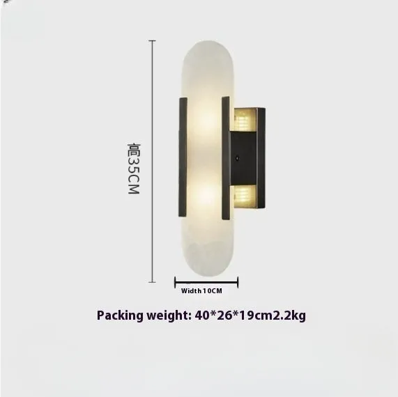 Light luxury background wall marble wall lamp in A Gold with wrought iron art decoration