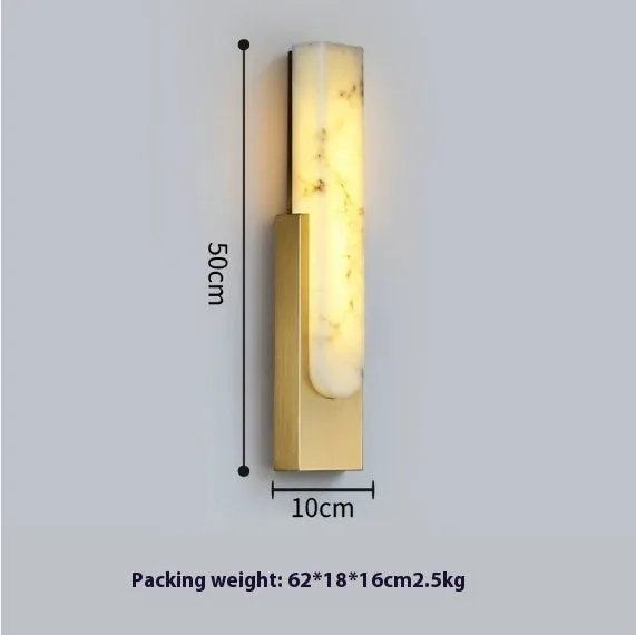 Light luxury background wall marble wall lamp in A Gold with wrought iron art decoration