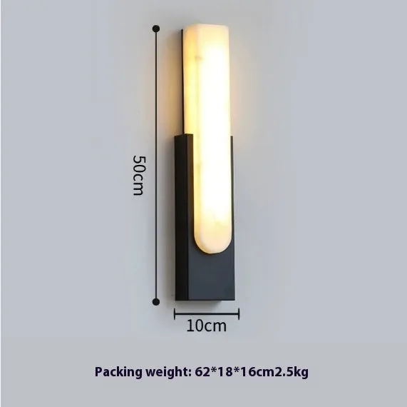 Light luxury background wall marble wall lamp in A Gold with wrought iron art decoration
