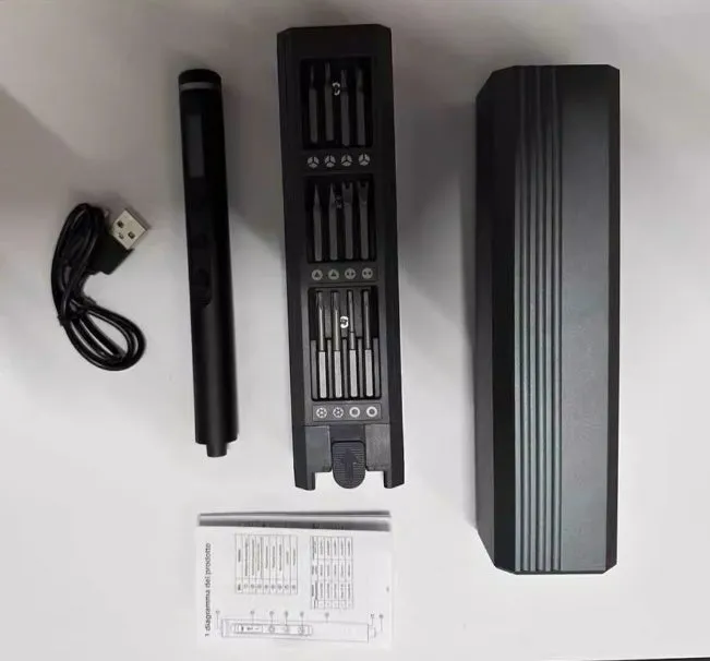 Rechargeable 49in1 precision electric screwdriver set with S2 steel blades and aluminium alloy PVC handle