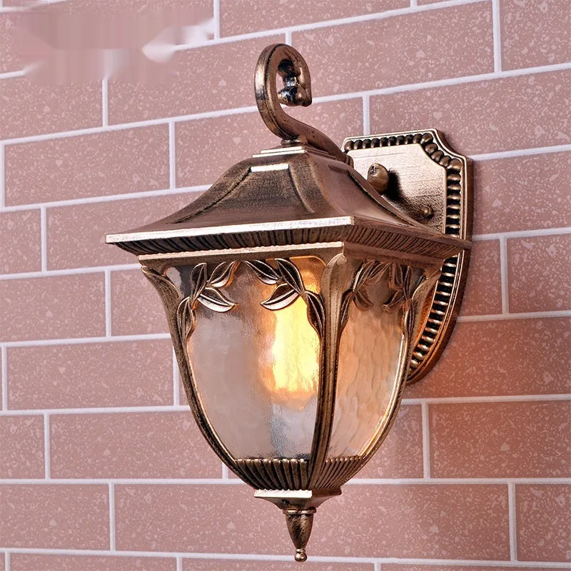 European waterproof antique outdoor wall lamp aluminium IP55 vintage design black HDS-22 Plum Blossom Square