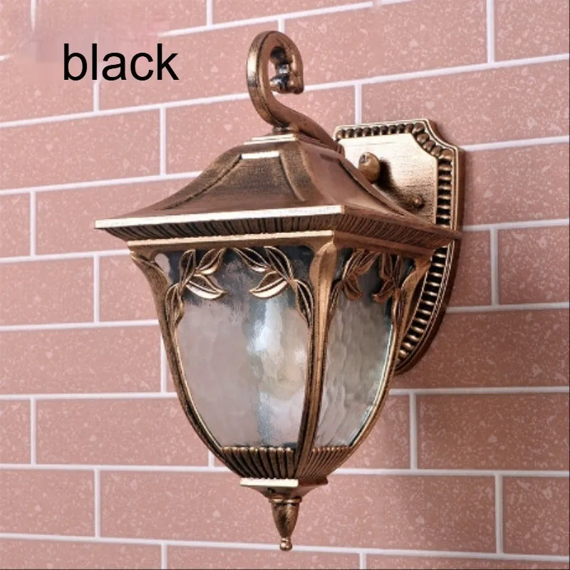 European waterproof antique outdoor wall lamp aluminium IP55 vintage design black HDS-22 Plum Blossom Square