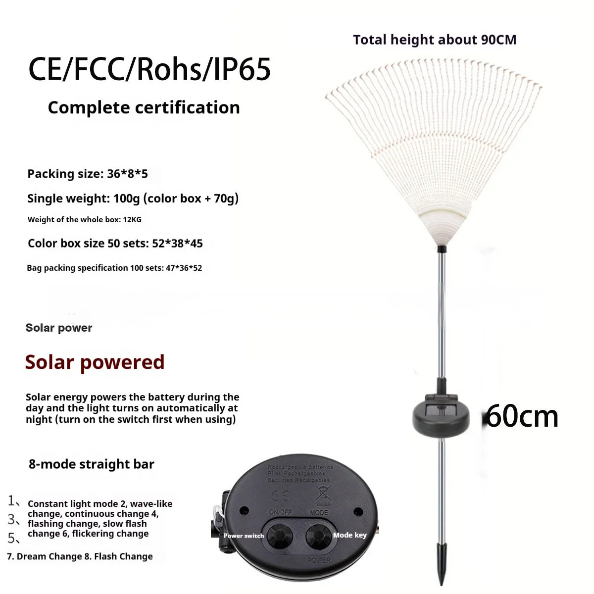 Solar powered fireworks lights with flower shape, IP65 waterproof, warm white and colourful options for garden outdoor ambient lighting