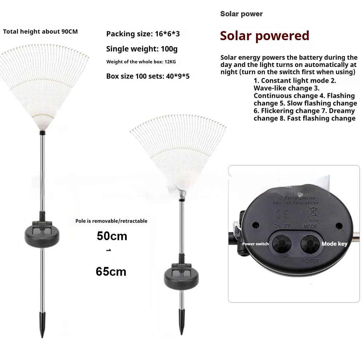 Solar powered fireworks lights with flower shape, IP65 waterproof, warm white and colourful options for garden outdoor ambient lighting
