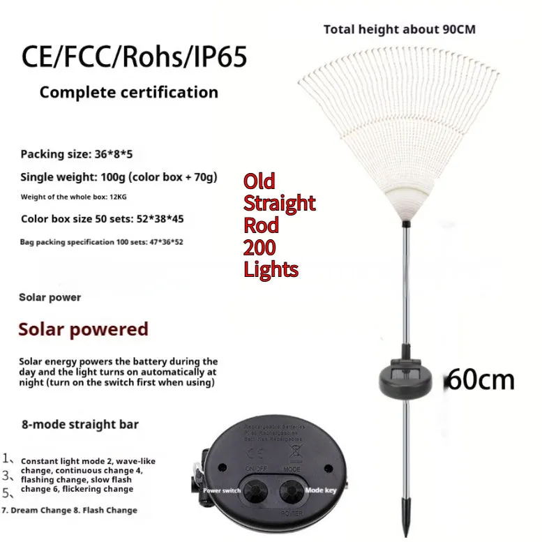 Solar powered fireworks lights with flower shape, IP65 waterproof, warm white and colourful options for garden outdoor ambient lighting