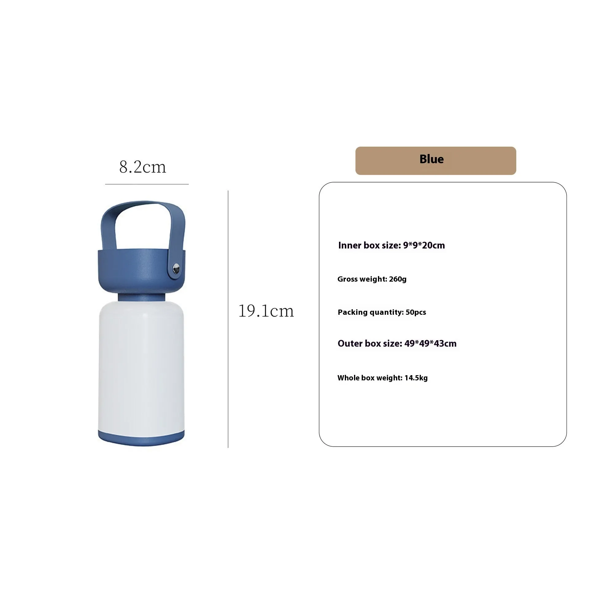 Outdoor camping lantern portable lamp USB charging waterproof tent light LED in blue colour