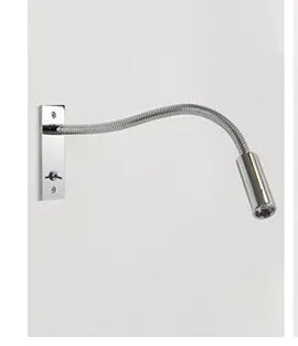 Embedded aluminium wall lamp in sand nickel finish for bedside use with warm LED light
