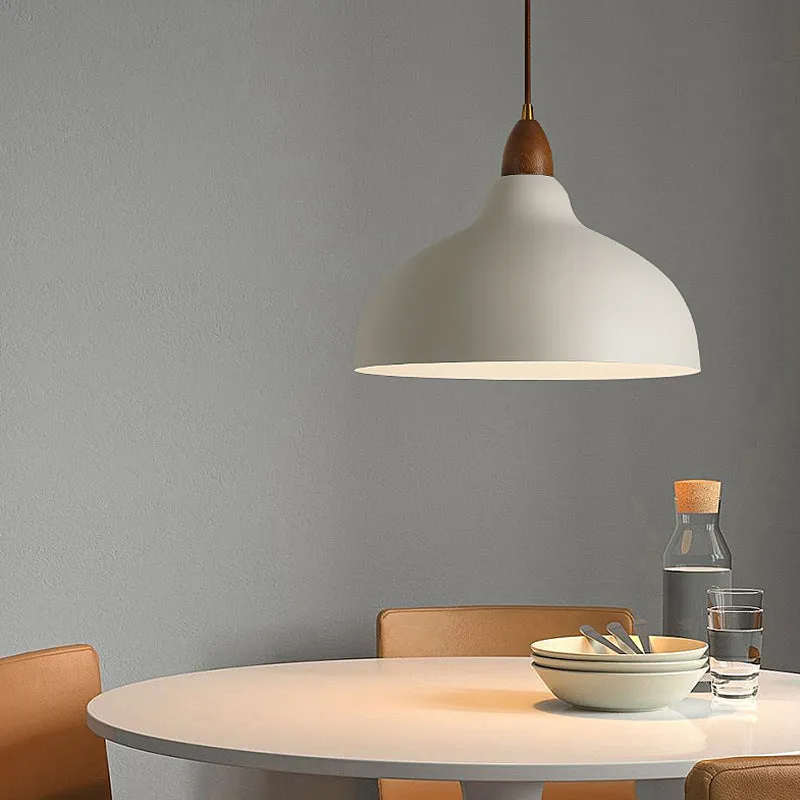 Simple modern Japanese style LED chandelier 35cm black iron ceiling light for bedroom dining room