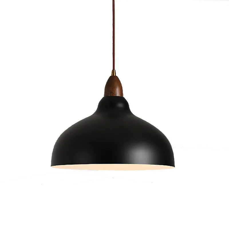 Simple modern Japanese style LED chandelier 35cm black iron ceiling light for bedroom dining room