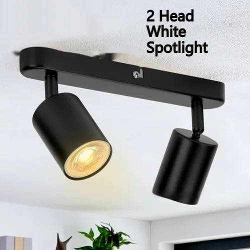 Three-head adjustable angle ceiling spotlight in white aluminium finish for TV background wall