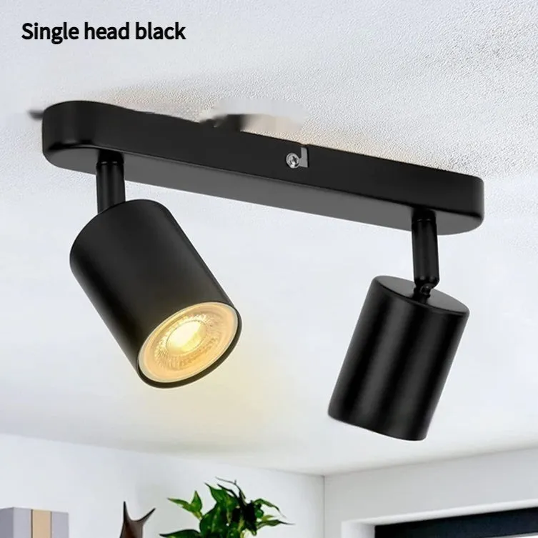 Three-head adjustable angle ceiling spotlight in white aluminium finish for TV background wall