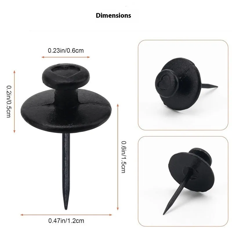 Fancy metal thumb tack for corkboard decoration in black gold silver bronze mixed colour