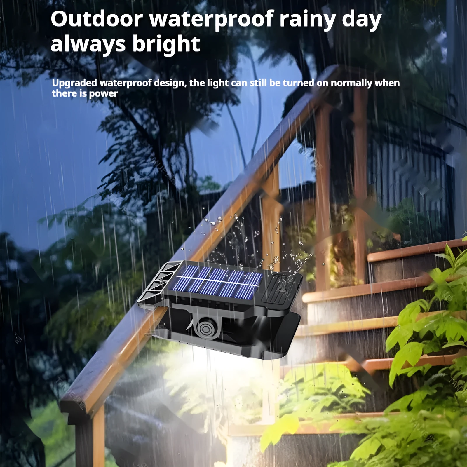 YD21B outdoor solar wall lamp punch-free clip light with 10W panel and ABS body