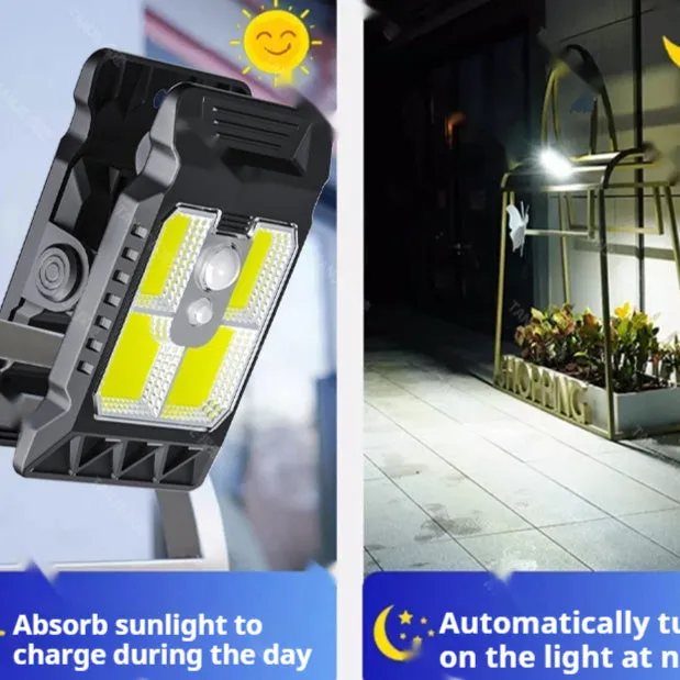 YD21B outdoor solar wall lamp punch-free clip light with 10W panel and ABS body