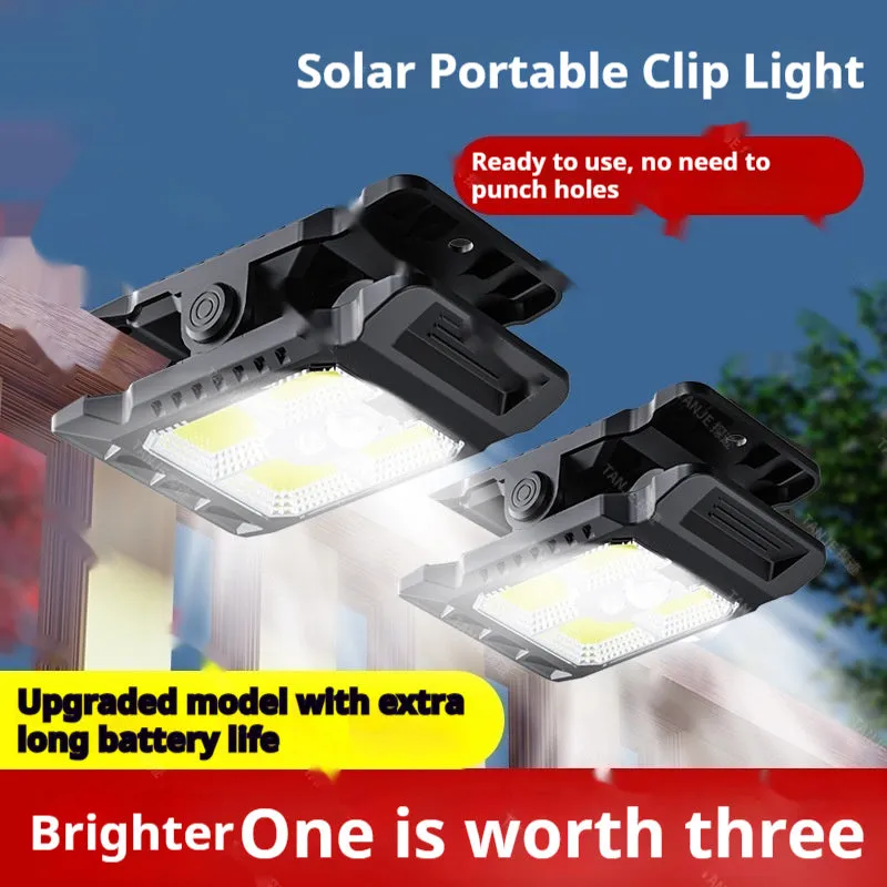 YD21B outdoor solar wall lamp punch-free clip light with 10W panel and ABS body