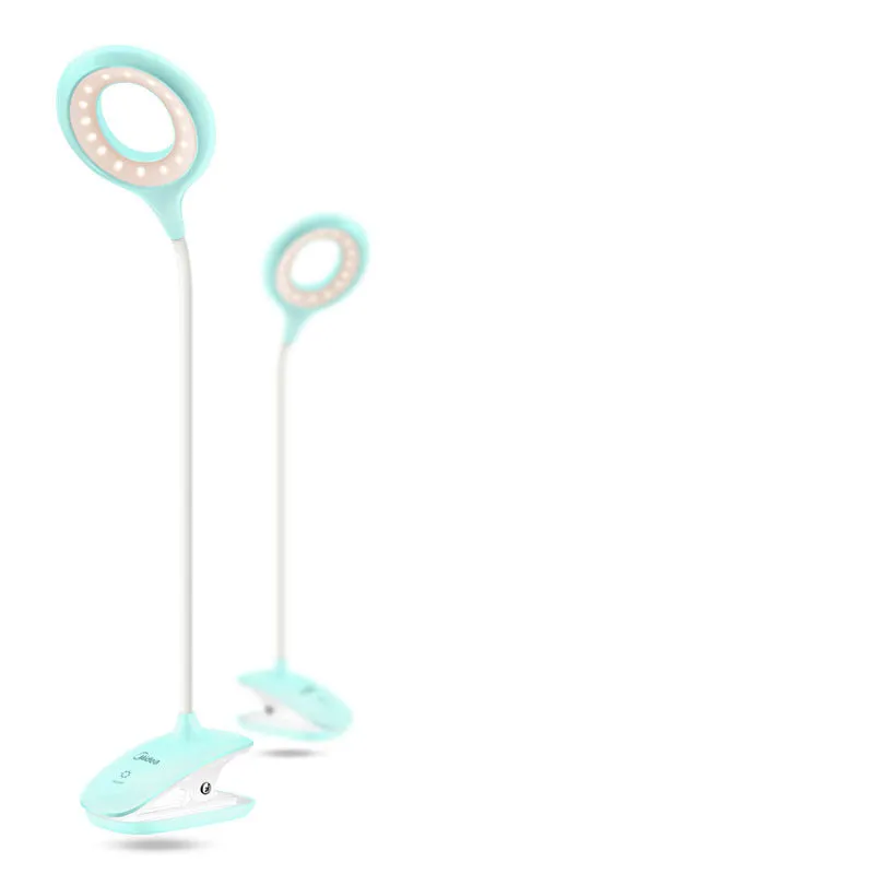 Rechargeable table lamp with touch switch and USB port in green, pink, or white colour