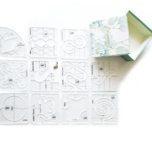 Acrylic patchwork ruler set with triangle rulers in 6, 8, and 10 inches