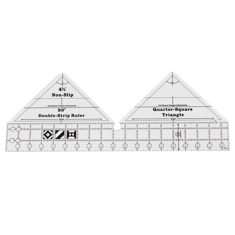 Acrylic patchwork ruler set with triangle rulers in 6, 8, and 10 inches