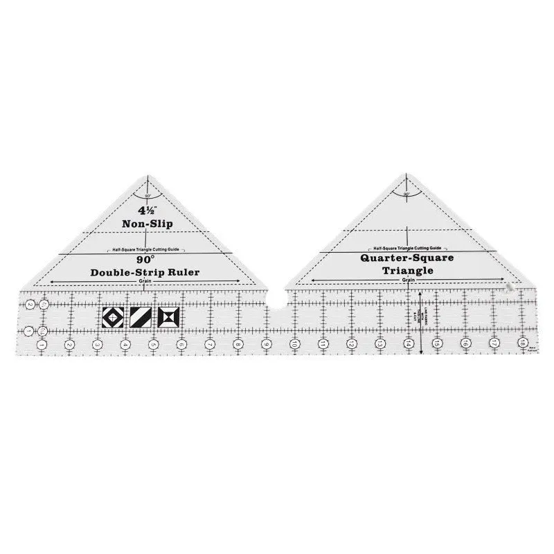 Acrylic patchwork ruler set with triangle rulers in 6, 8, and 10 inches