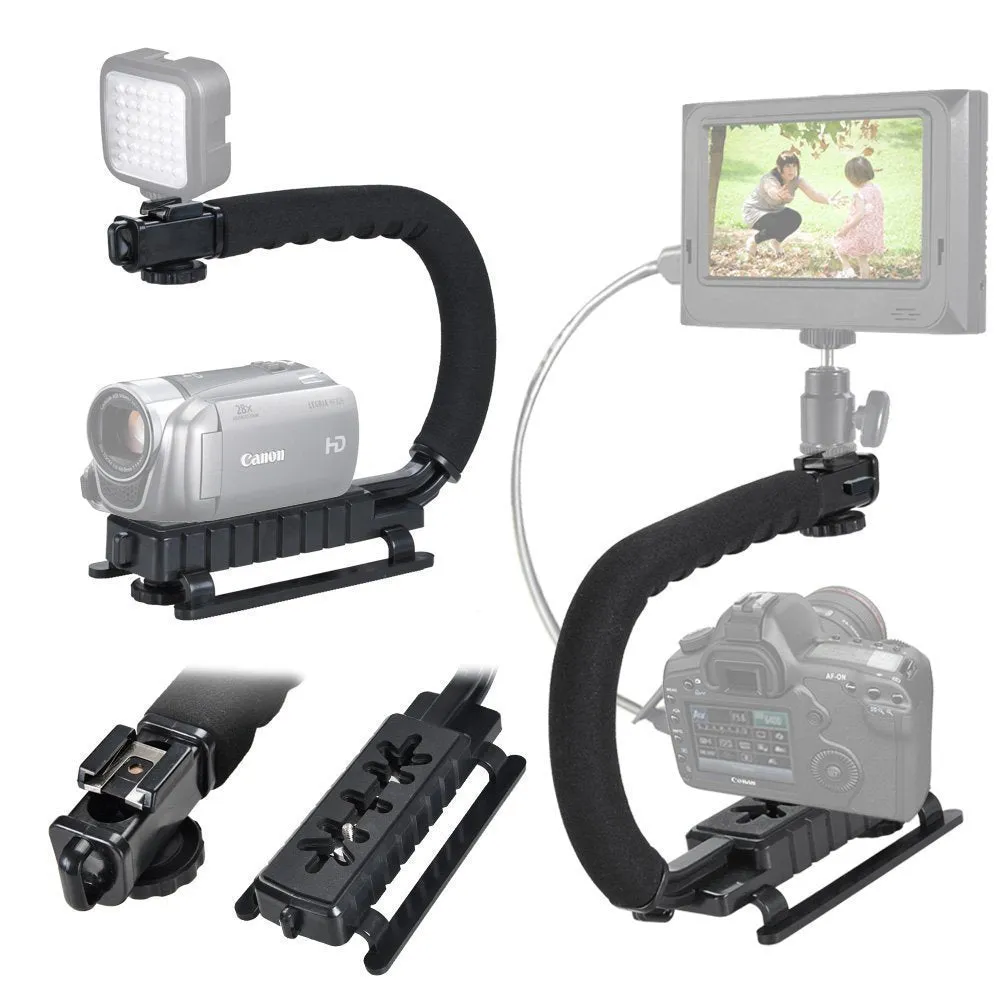 U-shaped aluminium alloy camera stabiliser 30x20cm with hot shoe mount
