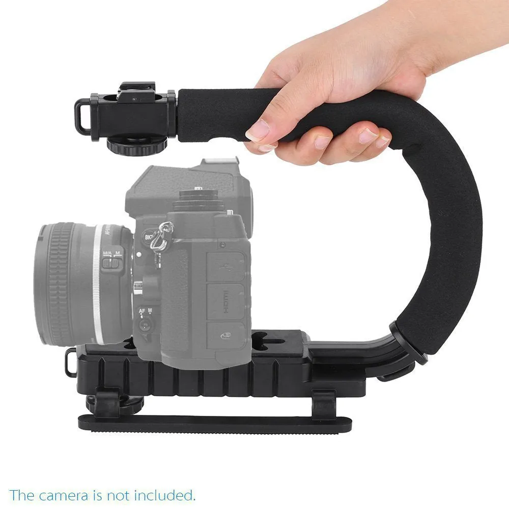 U-shaped aluminium alloy camera stabiliser 30x20cm with hot shoe mount