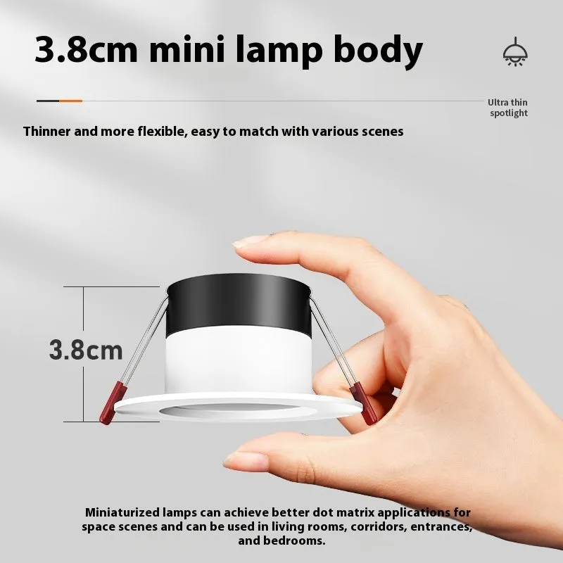 LED downlight recessed ceiling light aluminium ring 3W 5W 7W 50-65mm cut-out white warm variable colour