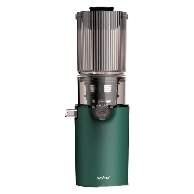 Full-automatic juicer in green with single mesh, PC food grade liner, 1001-1500ml capacity, USB power