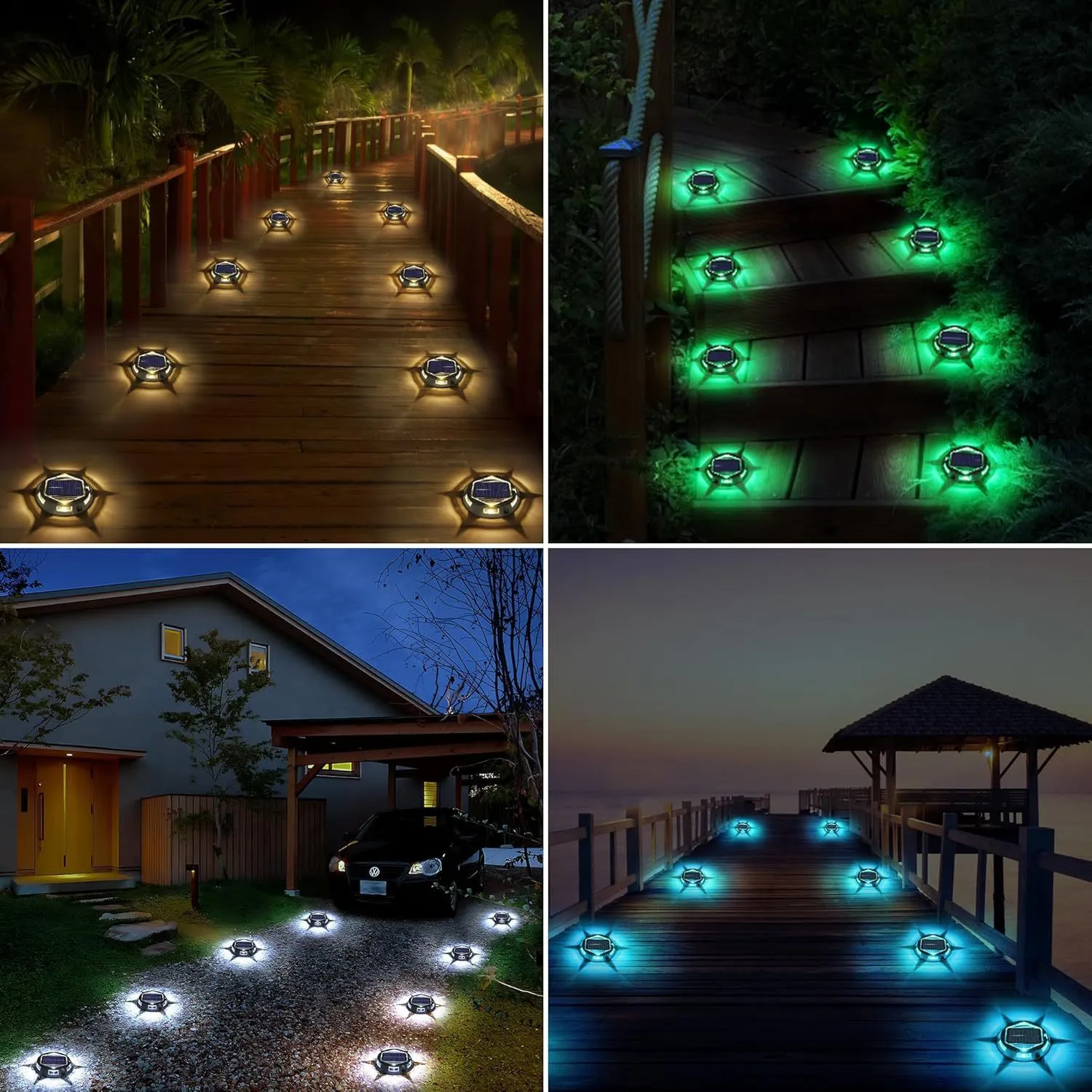 Solar floor lamp with IP68 rating, 2W LED, and colourful fixed colour RBG option for outdoor garden use