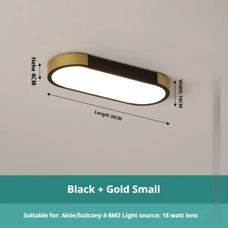 30cm LED tri-colour ceiling lamp with remote control in Black Gold finish for corridor installation