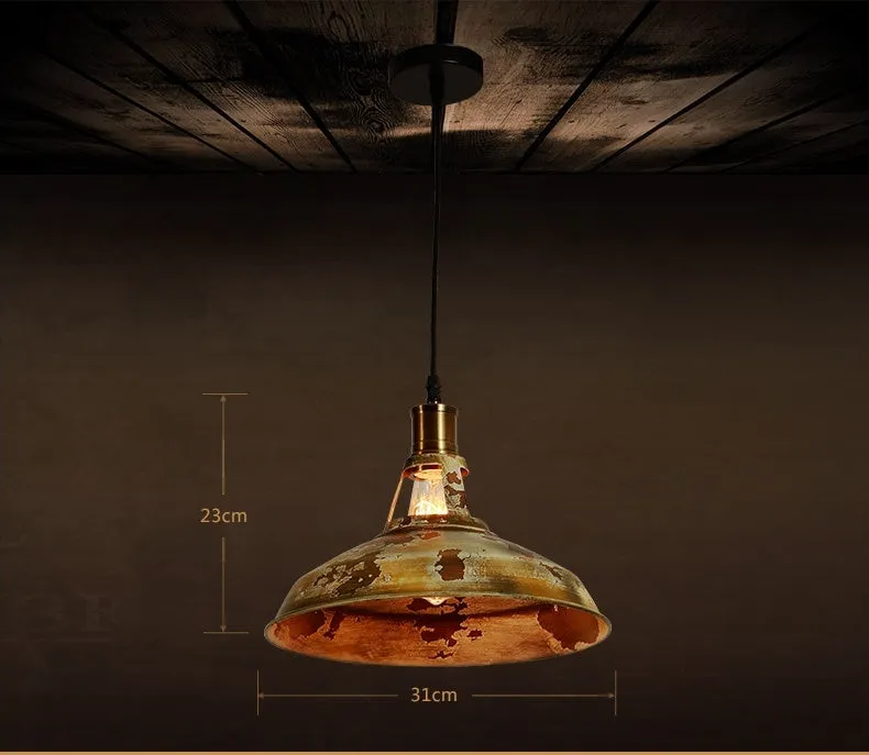 Personalised single-head iron pot cover chandelier in pastoral style for coffee restaurant dining room
