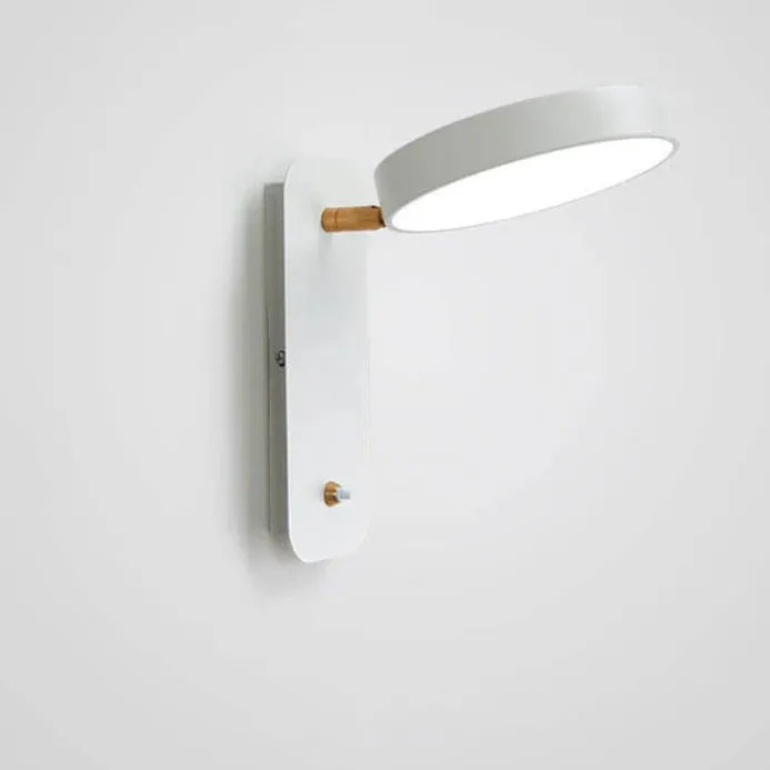 Nordic rotatable iron bedside lamp 26x25cm in gray finish