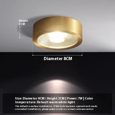 All-copper surface mounted LED downlight available in 8cm, 10cm, 12cm diameters with adjustable colour temperature 3000K-6000K